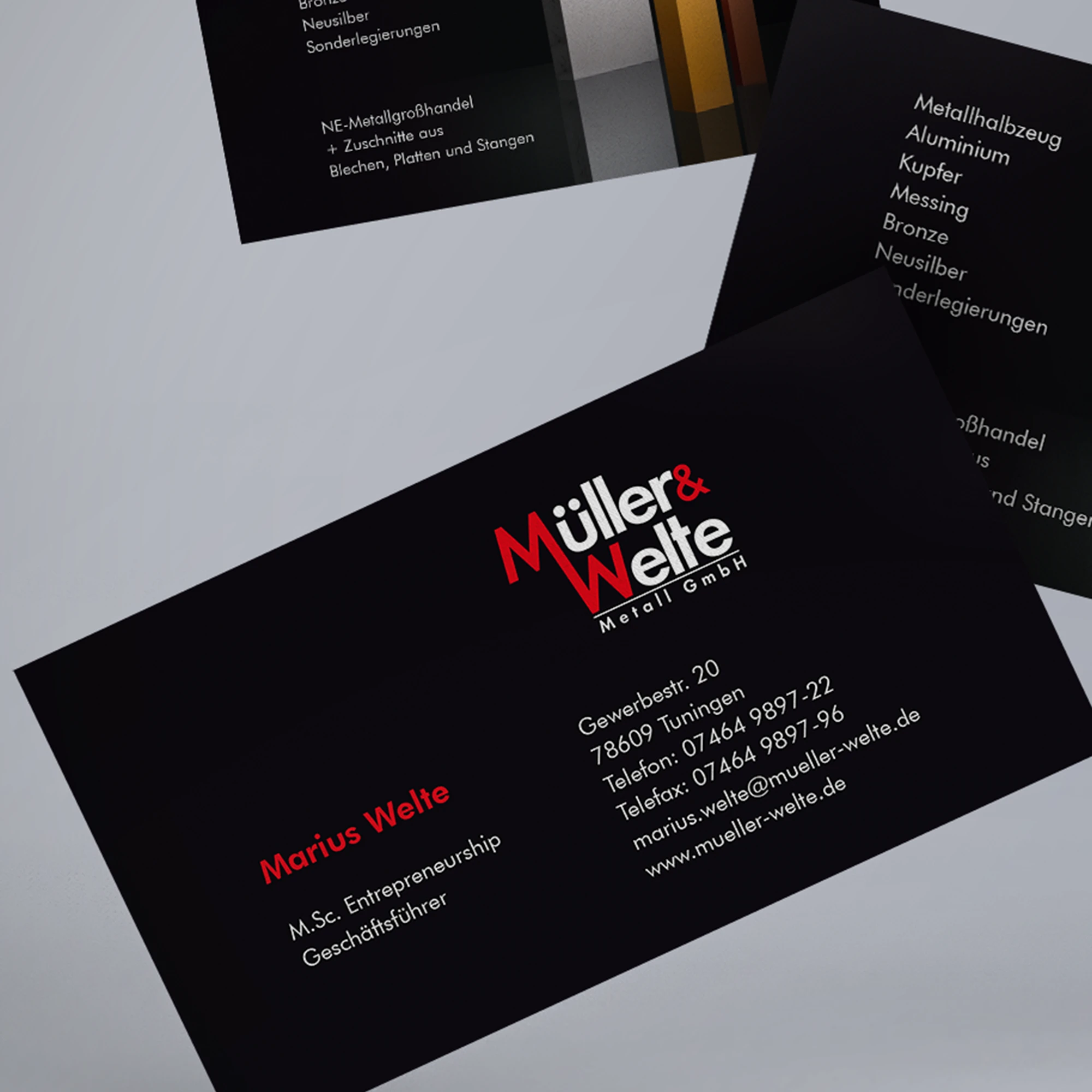 Visitenkarten für Müller und Welte